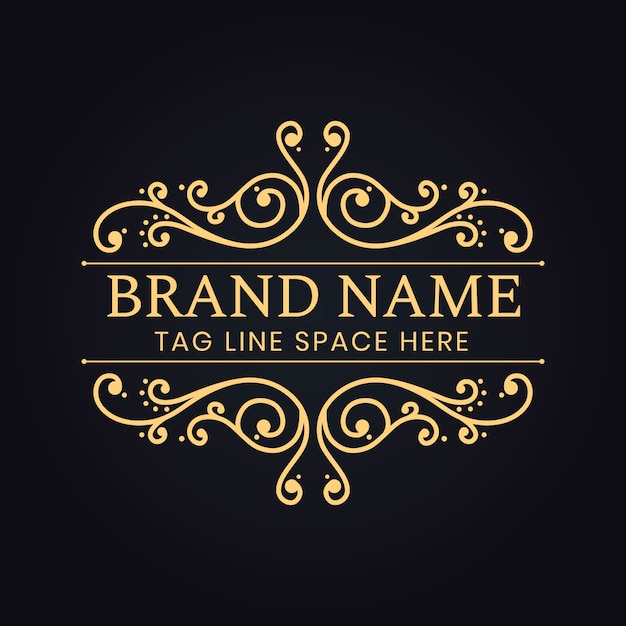 Vector luxury vip logo for your brand with floral decoration