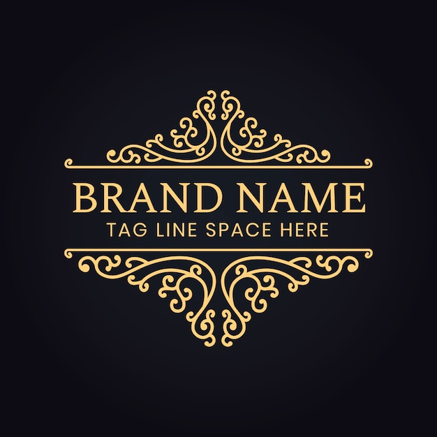 luxury vip logo for your brand with floral decoration