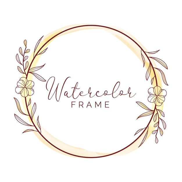 Vector luxury watercolor floral frame