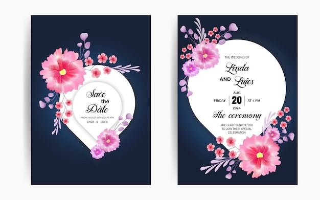 Luxury Watercolor Wedding Invitation Design Template