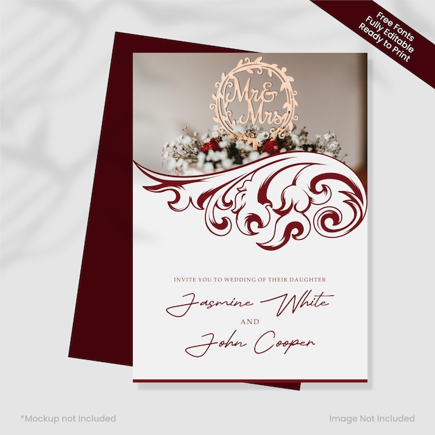 럭셔리 결혼식 초대 카드 템플릿 디자인