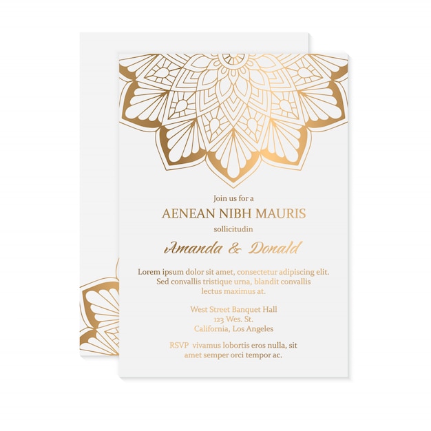 Luxury wedding invitation card template