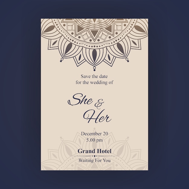 Vector luxury wedding invitation card