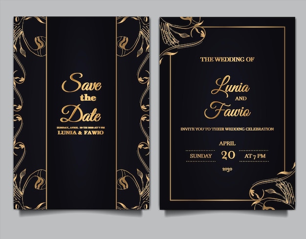 luxury wedding invitation cards set
