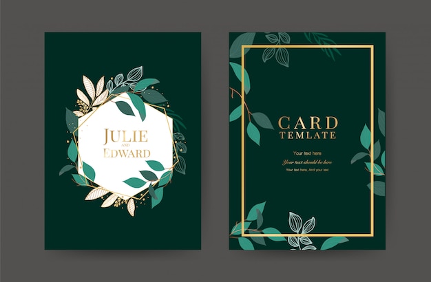 Vector luxury wedding invitation cards template