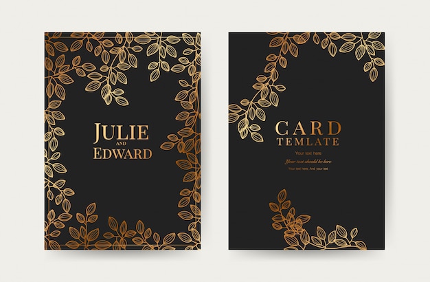 Vector luxury wedding invitation cards template