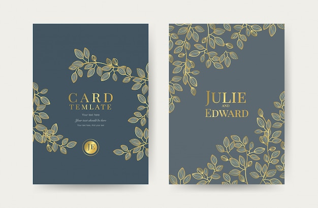 Vector luxury wedding invitation cards template