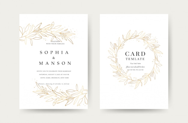 Luxury wedding invitation cards template