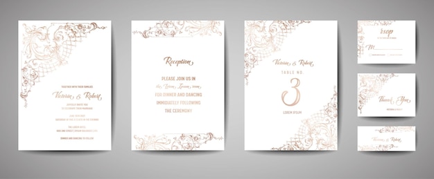 豪華な結婚式の招待カード