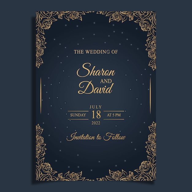 Luxury wedding invitation mandala design set