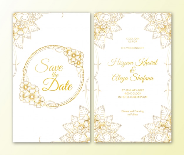 Luxury wedding invitation template concept