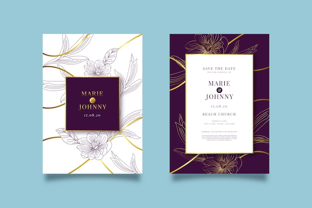 Luxury wedding invitation template concept