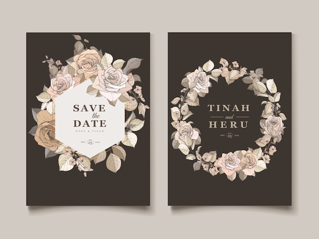 Luxury wedding invitation template