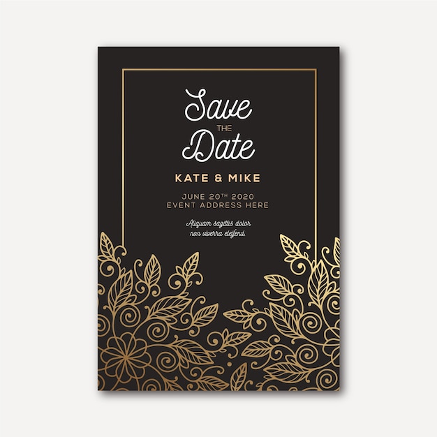 Luxury wedding invitation template