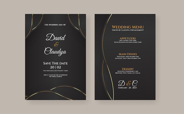 Luxury wedding invitation template