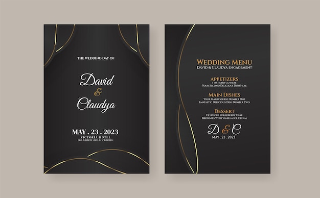 Vector luxury wedding invitation template