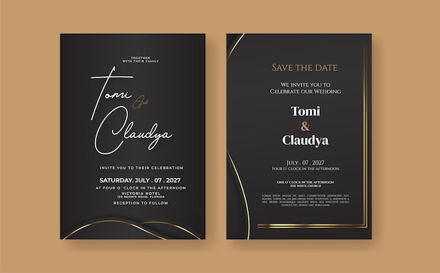 Vector luxury wedding invitation template