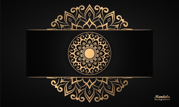 Vector luxury wedding invitation with mandala gold luxury mandala ornamental background