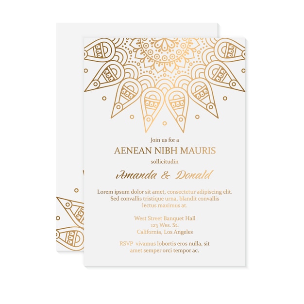 Vector luxury wedding invitation