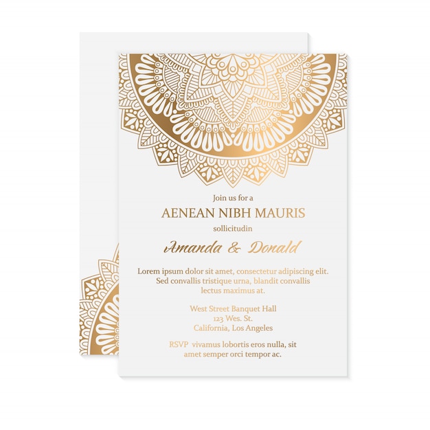 Vector luxury wedding invitation