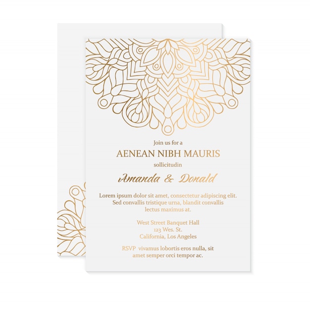 Vector luxury wedding invitation