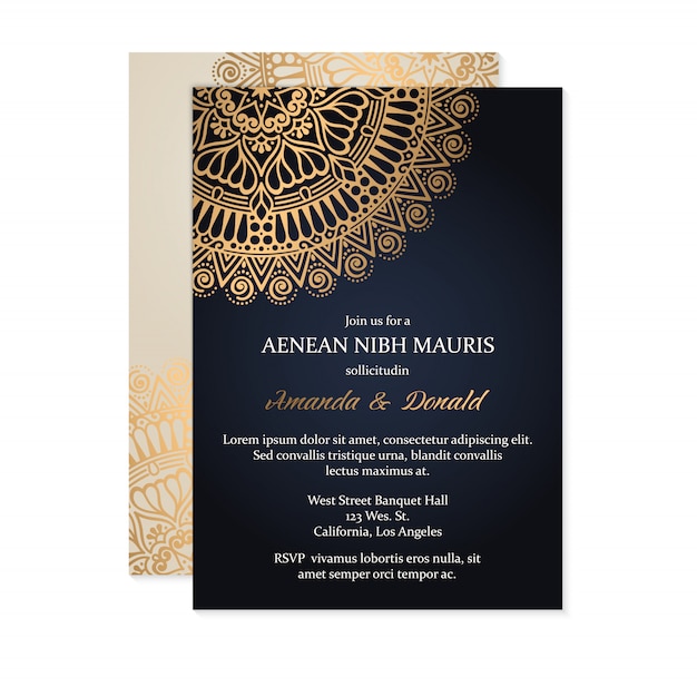 Vector luxury wedding invitation