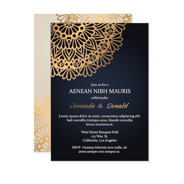 Vector luxury wedding invitation