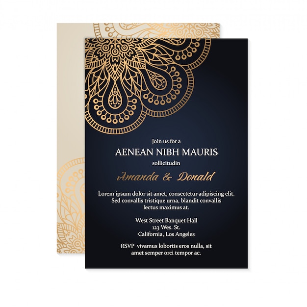 Vector luxury wedding invitation