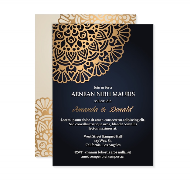 Vector luxury wedding invitation