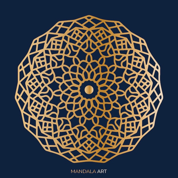 Luxury Wedding Mandala Art in Blue Texture Background