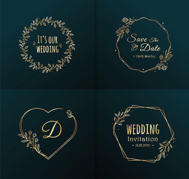 Luxury wedding monogram design collection