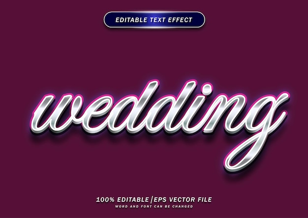 Vector luxury wedding text editable effect