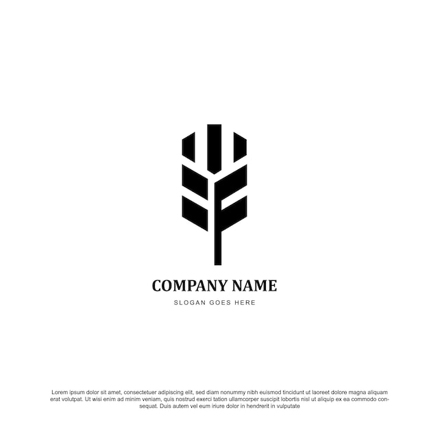 Luxury wheat logo design vector