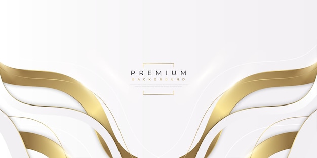 Роскошный бело-золотой фон с золотыми линиями и стилем вырезки из бумаги премиум-серый и золотой фон для церемонии номинации на премию официальное приглашение или дизайн сертификата