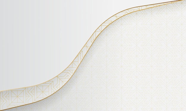 Vector luxury white background with golden wave line