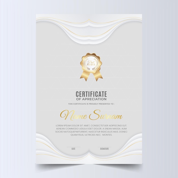 Vector luxury white certificate design template