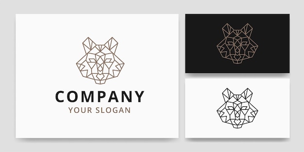 Luxury Wolves Geometric Polygonal Logo