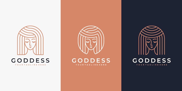 Luxury women logo design inspiration for skin care, salons and spas, with line art style