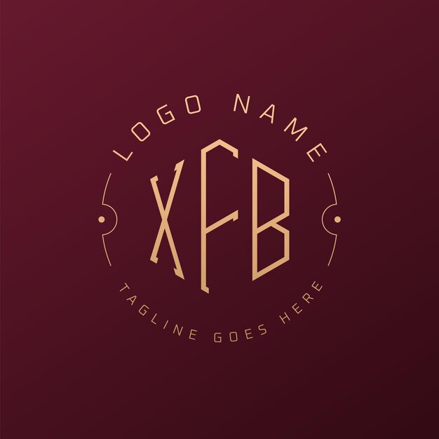エレガントな文字 XFBモノグラムロゴ ミニマリストポリゴン XFBロゴデザインテンプレート