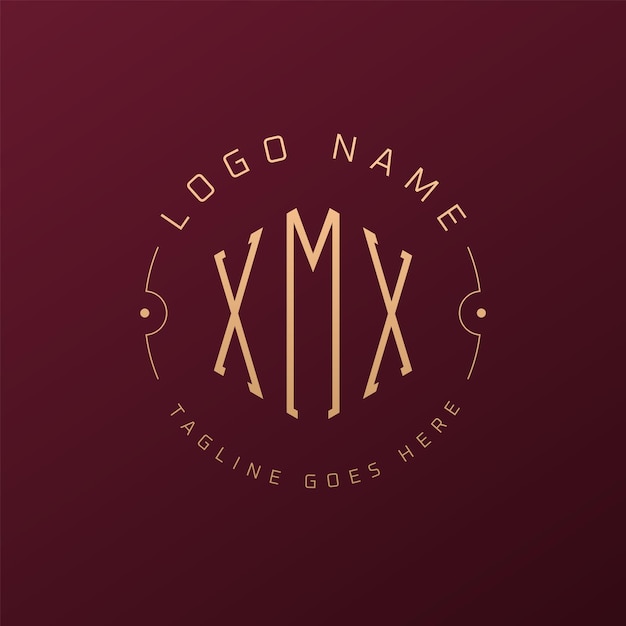 럭셔리 XMX 로고 디자인 우아한 글자 XMX 모노그램 로고 미니멀리즘 다각형 XMX 로그 디자인 템플릿