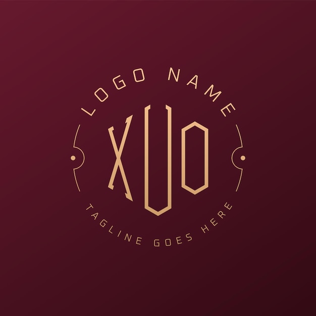 Luxury XUO Logo Design Elegant Letter XUO Monogram Logo Minimalist Polygon XUO Logo Design Template