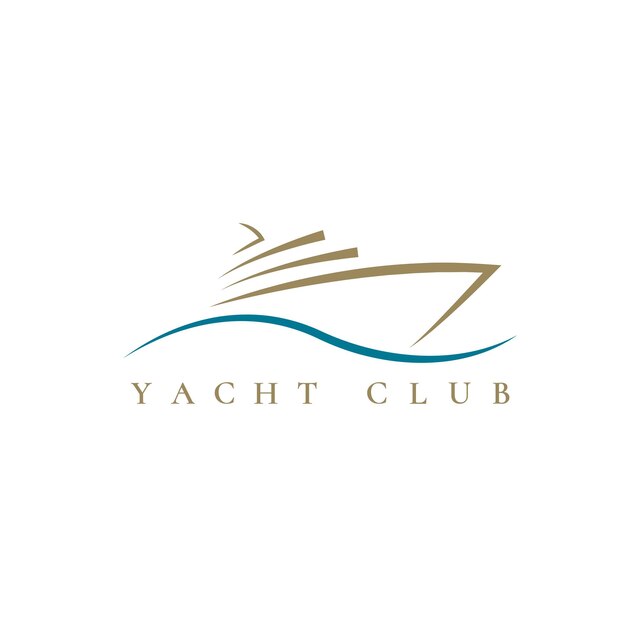 Vector luxury yacht logo illustration design for your company or business