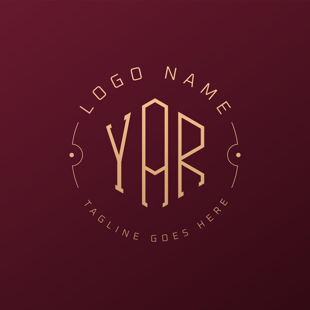 luxury yar logo design elegant letter yar monogram logo minimalist polygon yar logo design template
