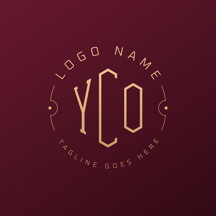 Vector 럭셔리 yco 로고 디자인 우아한 글자 yco 모노그램 로고 미니멀리즘 다각형 yco 로그 디자인 템플릿