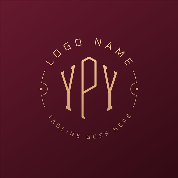 Luxury YPY Logo Design Elegant Letter YPY Monogram Logo Minimalist Polygon YPY logo ontwerp sjabloon