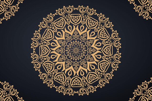 Luxurymandaladesignbackgroundgoldcolorvector