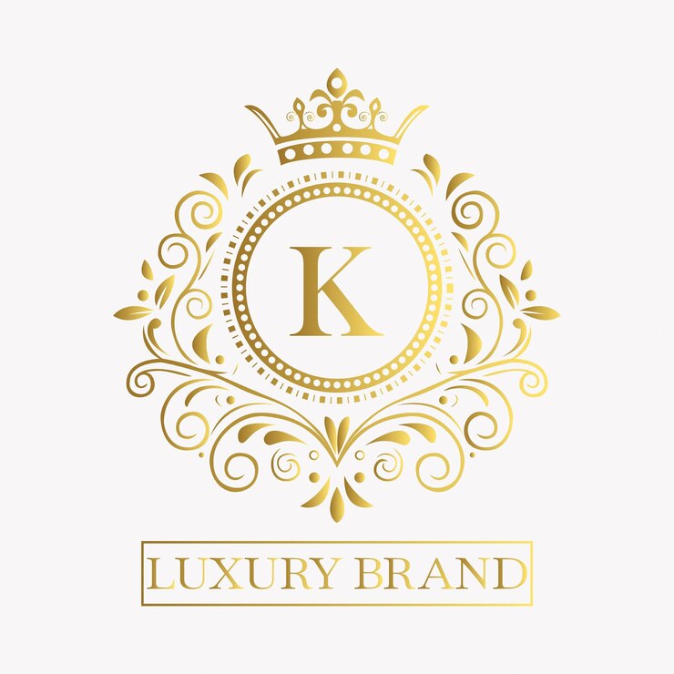 Vector luxus en elegant logoontwerp met een letter k in goud met koninklijke bloemenversieringen