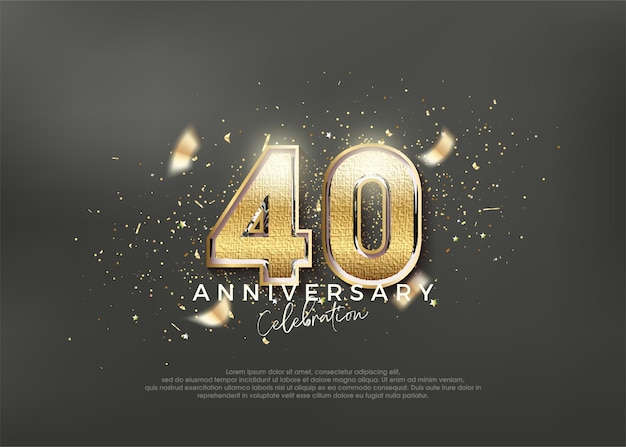 Luxus en elegant nummer 40 premium ontwerp voor viering Premium vector voor poster banner viering groet