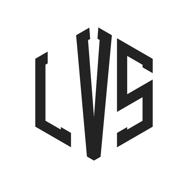LVS Logo Design Initieel Letter LVS Monogram Logo met behulp van zeshoekige vorm