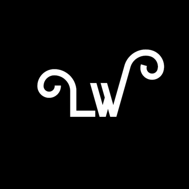 Вектор lw letter logo design первоначальные буквы lw логотип икона абстрактная буква lw минимальный шаблон дизайна логотипа l w буквенный дизайн вектор с черными цветами lw логотип